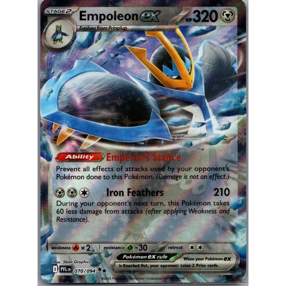 Pokemon Empoleon ex Double Rare 070/094 Phantasmal Flames Holo‎ LP Metal Type
